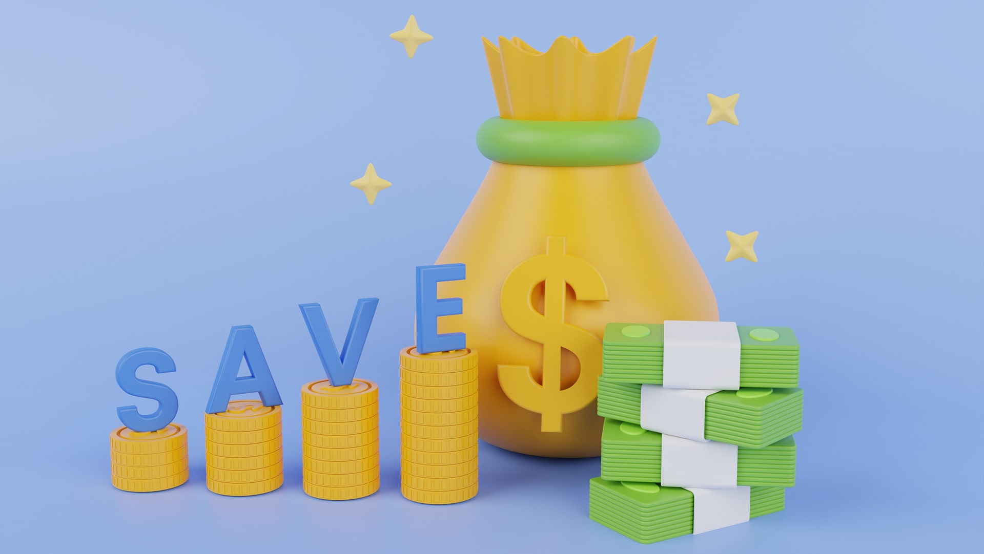 Graphic image of saving money