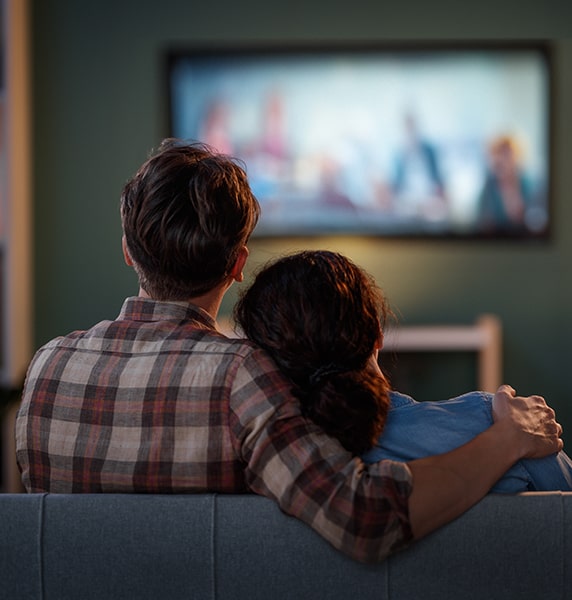 Couple watching tv